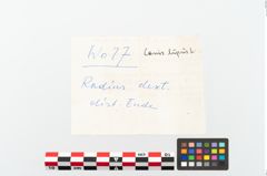 Etikett zu Tierknochen (NHMW-PRAE-002284)